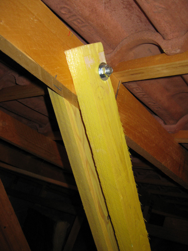 This was a touchy process, as he was changing the angle of the inside of the attic without compromising the structural integrity of the beams.
