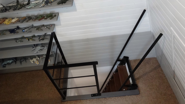 Then, he added a railing as a safety precaution.