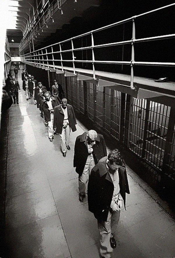 34.) The last of the prisoners leaving Alcatraz in 1963.
