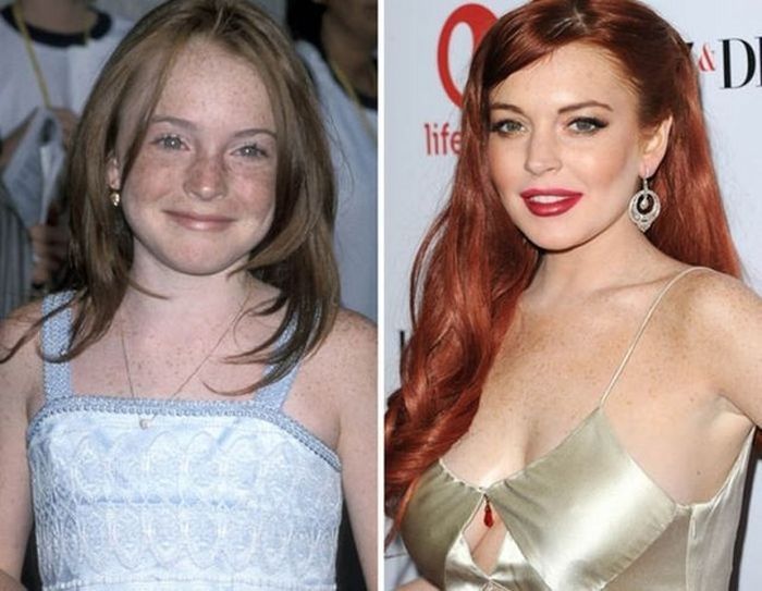 Lindsay Lohan - 1998 and now.