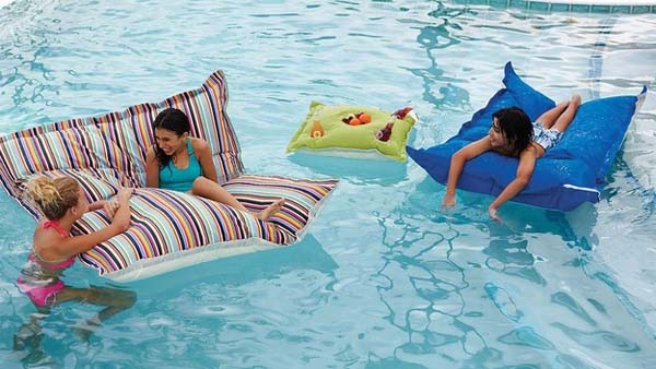 1.) They're bean bag chairs. And they float.