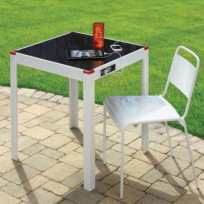 22. Keep connected with a solar-charging table.