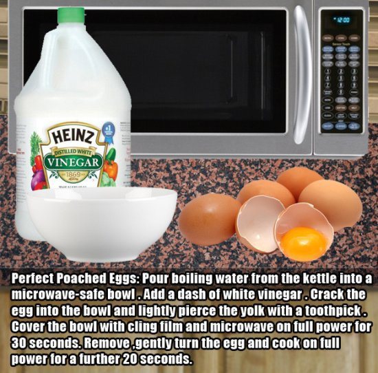 15.) Poached eggs without all of the mess or "cooking."