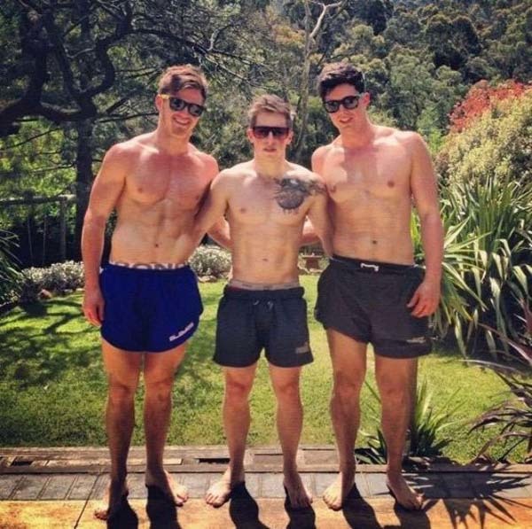 21.) Where are his hands going?