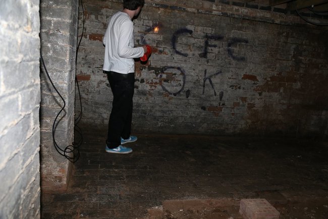 Modern graffiti, someone was visiting within the last decade.