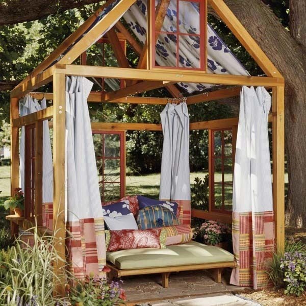 19.) Get some neighborly help and build a simple gazebo for everyone to enjoy.