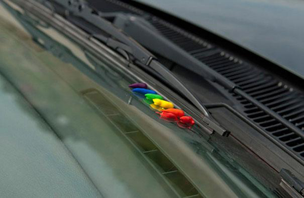 12.) Turn a friend's windshield into a rainbow