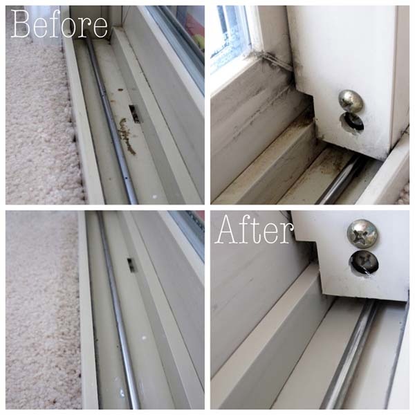 12.) The tracks on your doors or windows can be cleaned with vinegar.