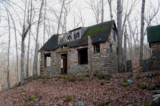 The smaller structure next to the main house was completely caved in.