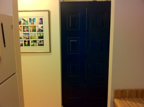 Then, he realized he needed a door. ... and it came to him. The door looked like something.