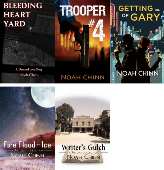 He uses his new-and-improved Nerd Office to write novels and stories like these ones.