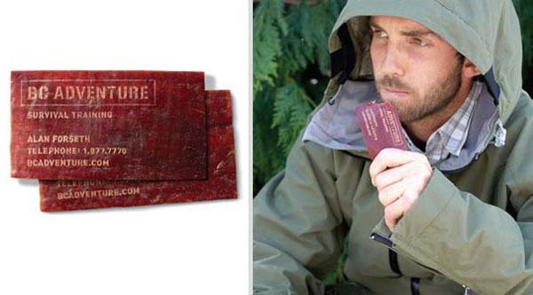 20.) A dried meat, edible card... for a survival training