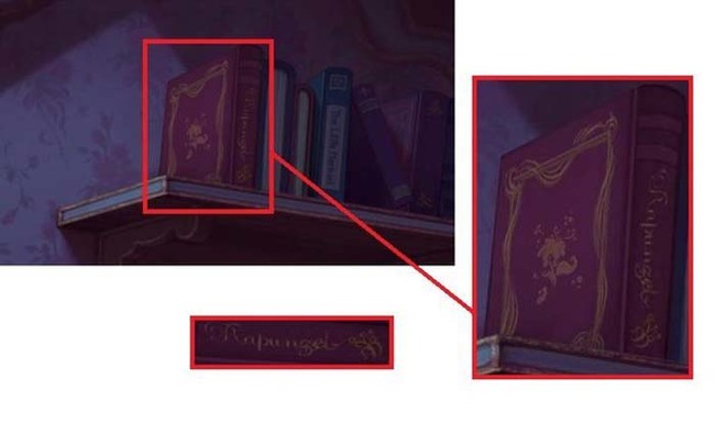 A copy of the book Rapunzel is in Charlotte’s room in The Princess and the Frog.