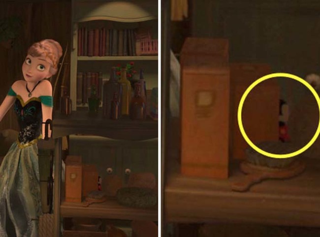 A little Mickey Mouse doll also appears in Frozen.