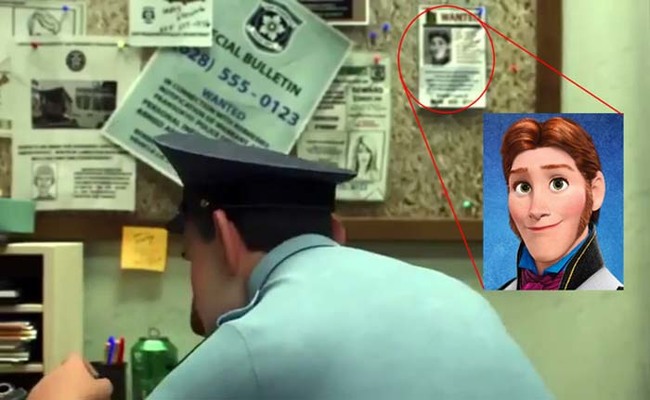 Hans from Frozen shows up in a wanted poster during Big Hero 6.
