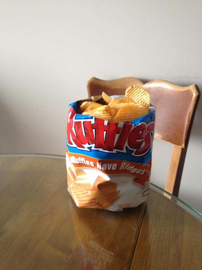 Turn your chip bag into its own bowl.