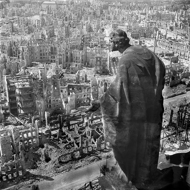 The ruins of Dresden after WWII.