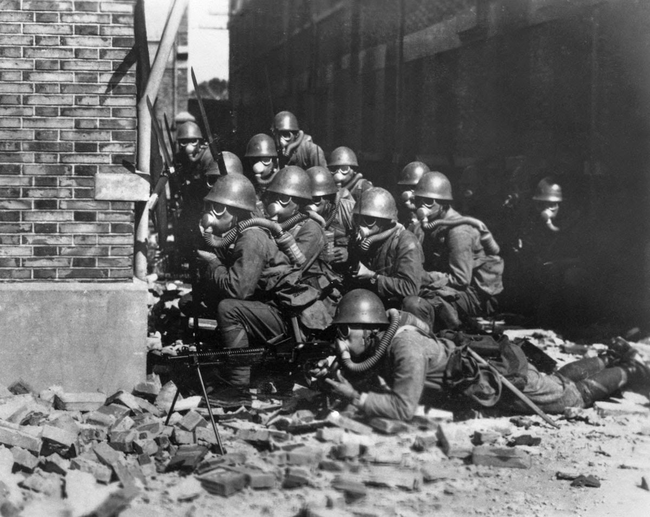 Japanese Special Naval Landing Forces during the battle of Shanghai, 1937.