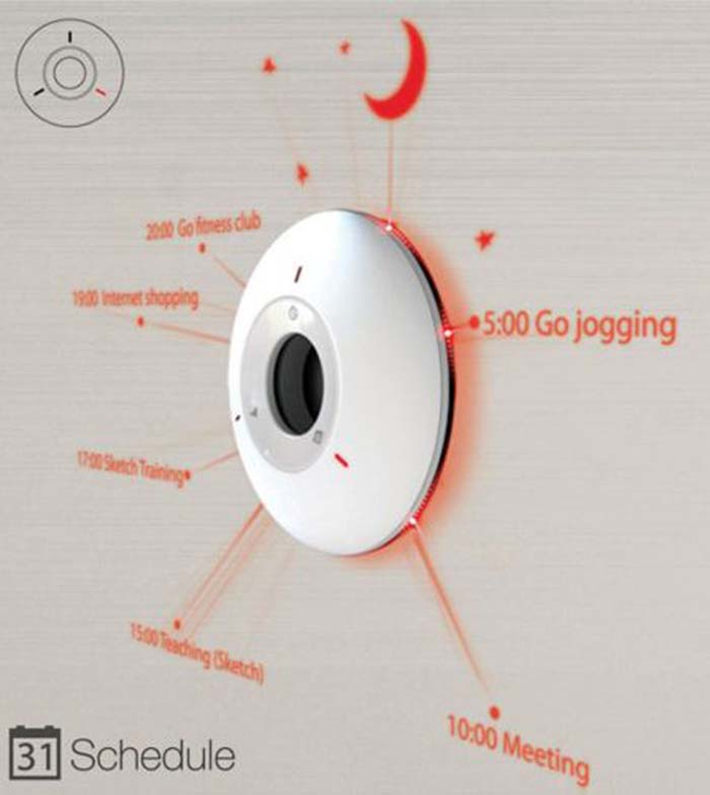 Alarm clock that displays your whole day.