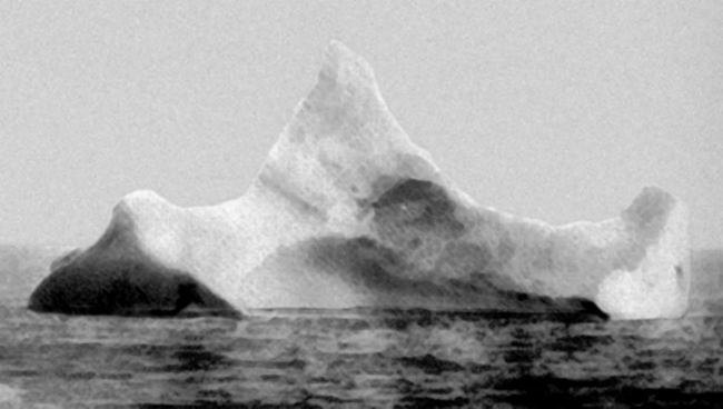 The iceberg that sunk the Titanic in 1912.