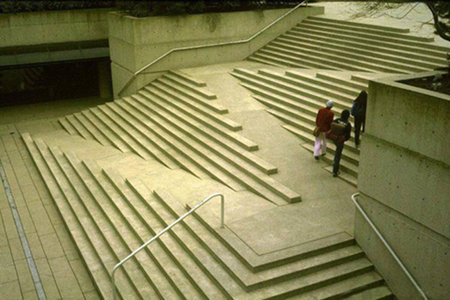 This wheelchair accessible set of stairs.