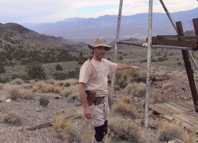 Months later, Veach made good on his vow and returned to the spot he remembered seeing the cave, along with a trusty 9mm. A video shows him looking for the cave, but despite making a new friend in the form of a smiley tortoise, the trip is pretty much a bust.