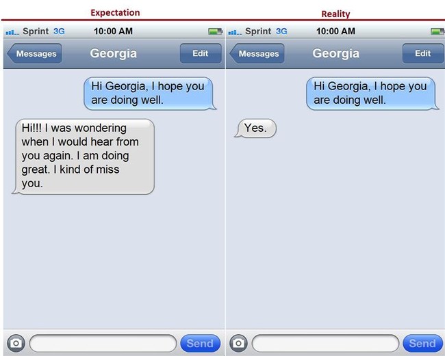 The "how are you?" text.