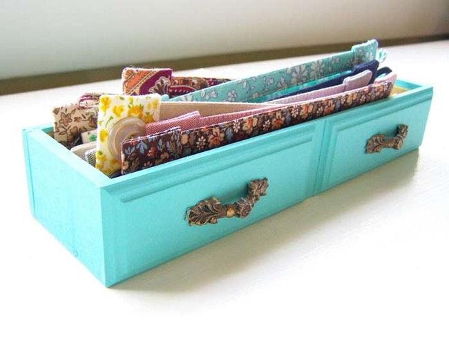 Stray drawers make cute displays with a coat of paint. 