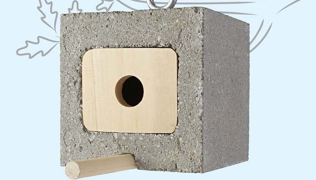 Cinder block birdhouse