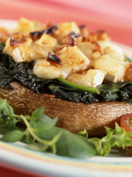 ...Or you can put the brie in the mushrooms.