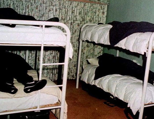 Aftermath of the 1997 Heaven's Gate suicide in San Diego, California.