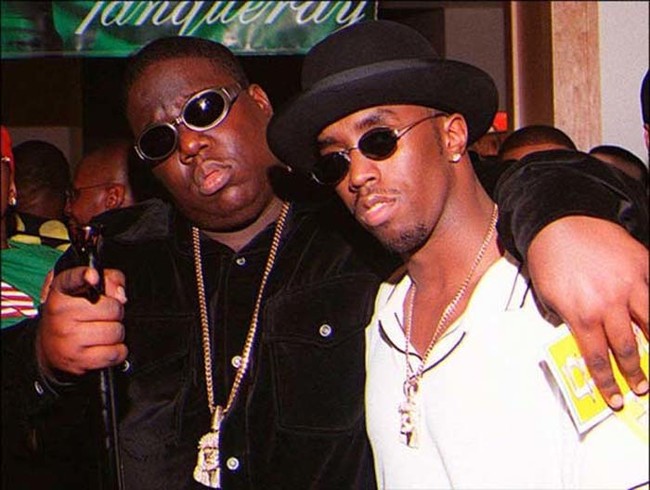 Rapper Notorious B.I.G. leaving a party minutes before he was killed in a drive-by shooting.