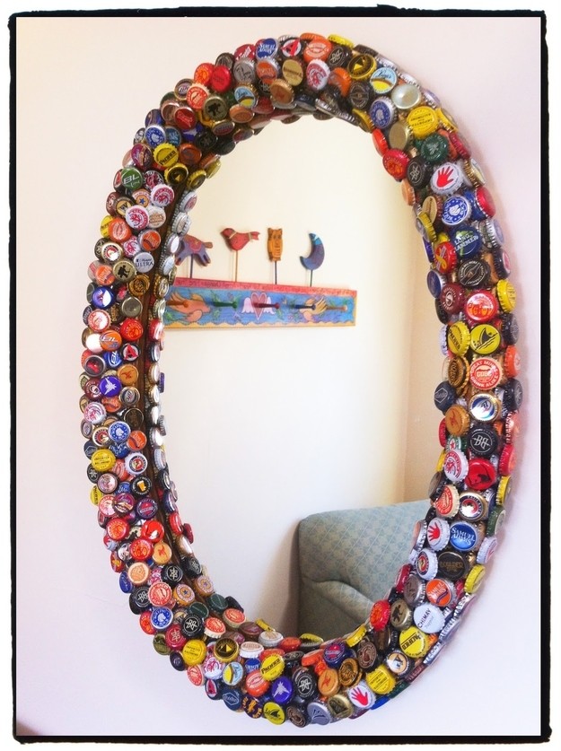 Decorate a mirror's frame.