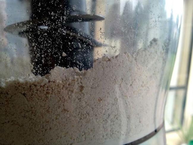 Turn oats into flour by throwing them into a food processor. 