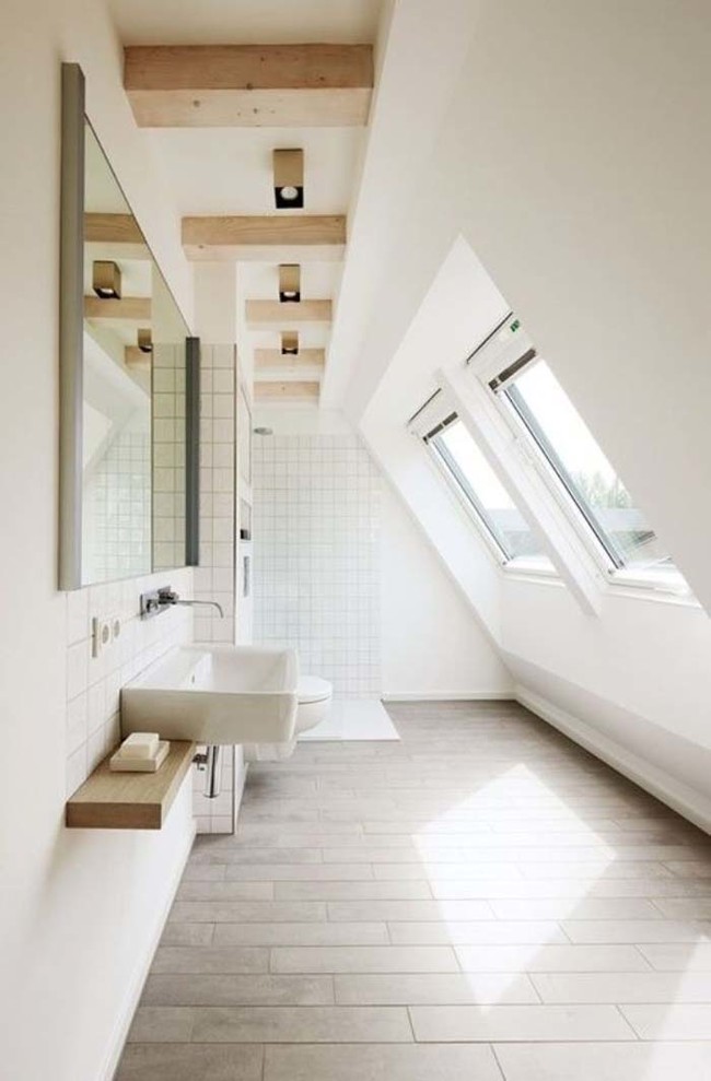 Do you need another bathroom in your house? Turn your attic into a unique bathing space.