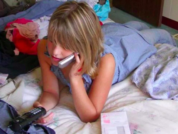 Talking on the phone.