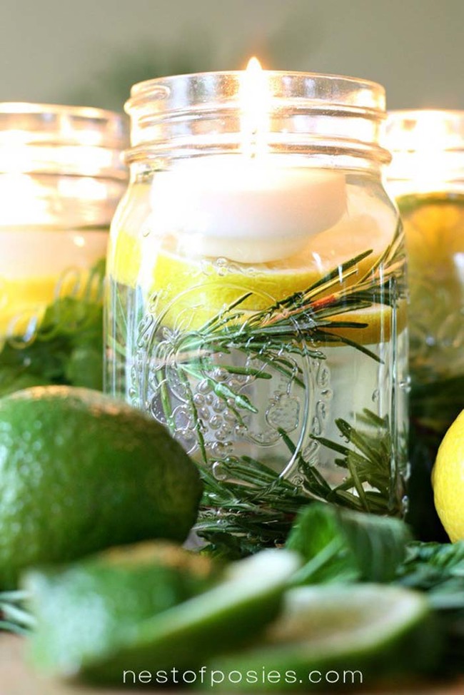 Make ethereal, floating candles that ward off bugs with citronella oil. 