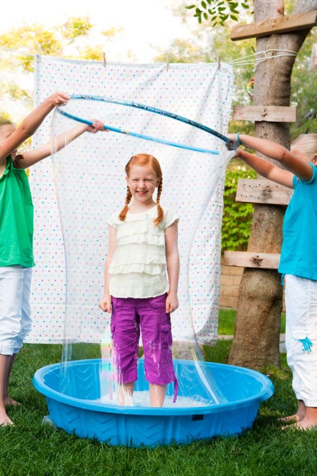 Keep kids entertained with a giant bubble station. 
