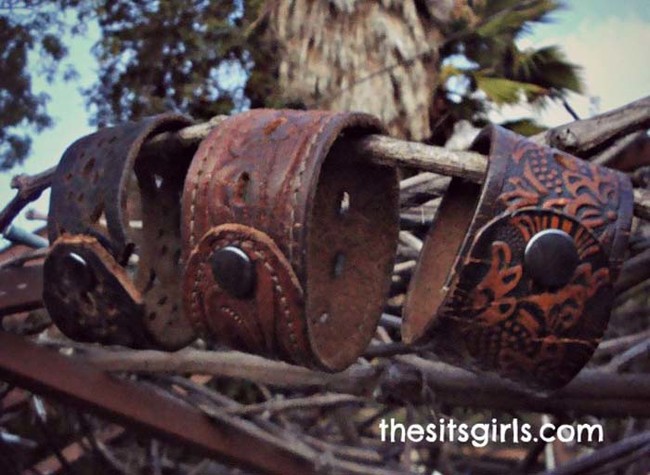 Grab a belt from a thrift store and turn it into a custom leather cuff. 