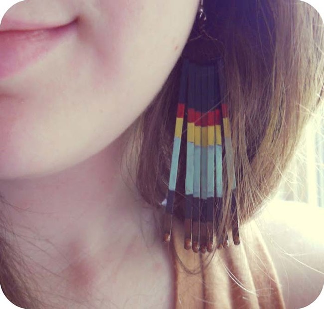 With a little bit of nail polish, you can turn bobby pins into colorful earrings.