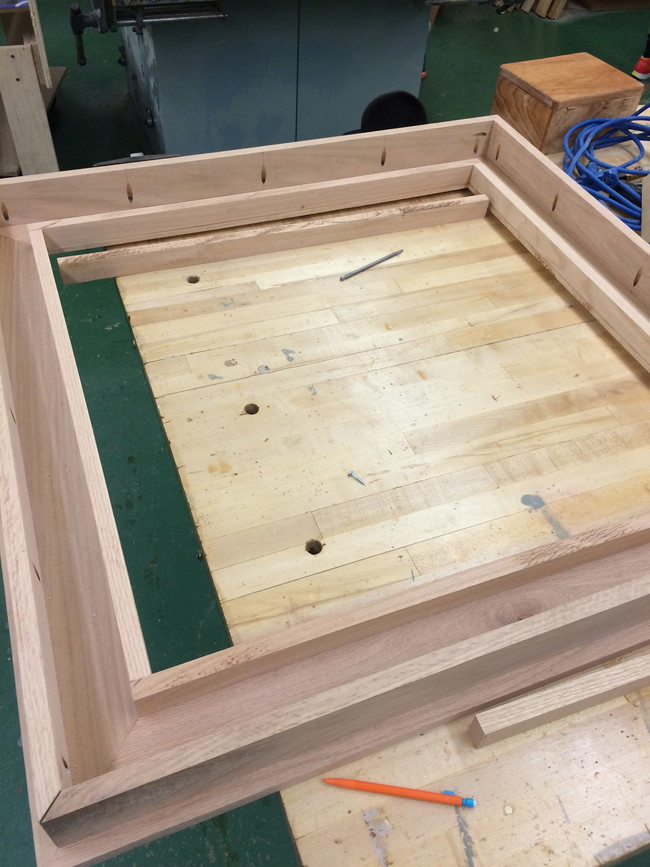 He built a frame around the tabletop which would make space for something pretty special.