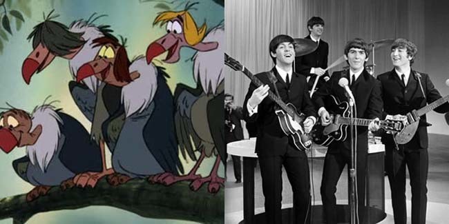 The vultures in "The Jungle Book" are based on The Beatles. They were supposed to be voiced by them too, but scheduling conflicts arose.