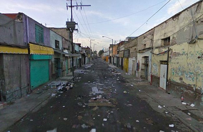 Tepito, a barrio in Mexico City. This area is famous for its high crime rate.