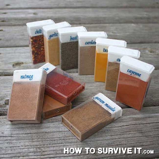 Can't live without your spices? Use Tic Tac containers to bring them camping.
