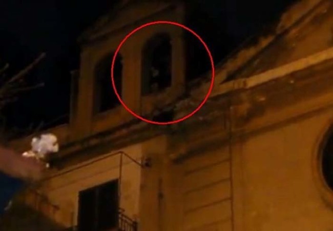 This debris in the window makes it look like a ghost is watching.