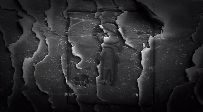 With the help of FIB technology, shapes begin to form.