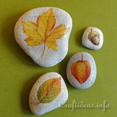 Make adorable leaf stone art by painting over cheap paper napkins!