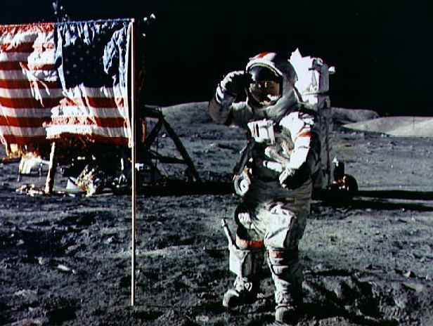 Shadows are darker on the moon.