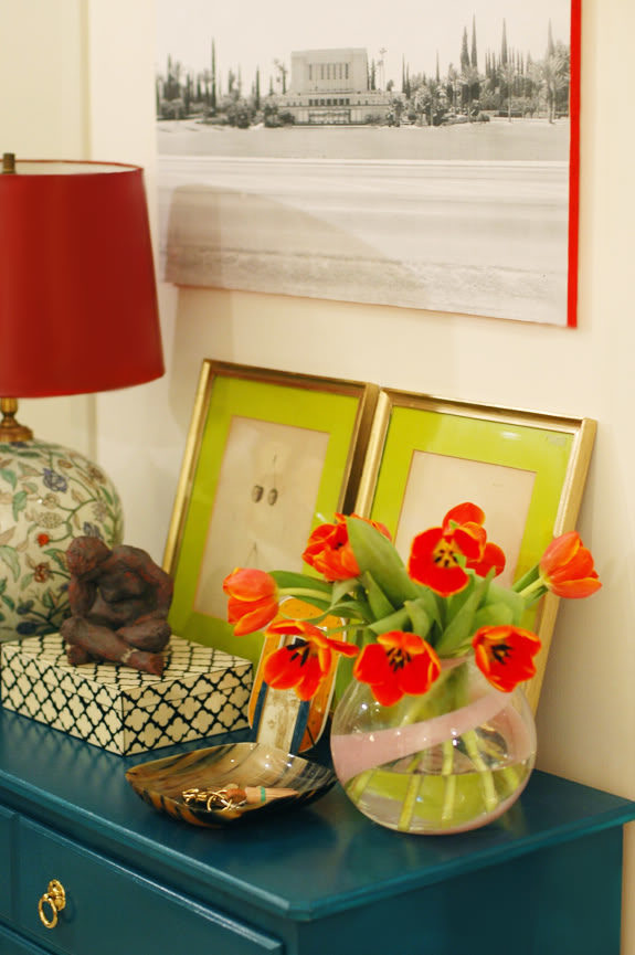 Frame a canvas with a pop of color for a fun look from every angle.