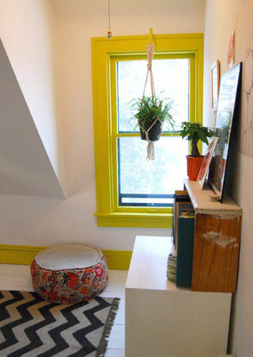 Make a window even brighter with a brush of yellow.